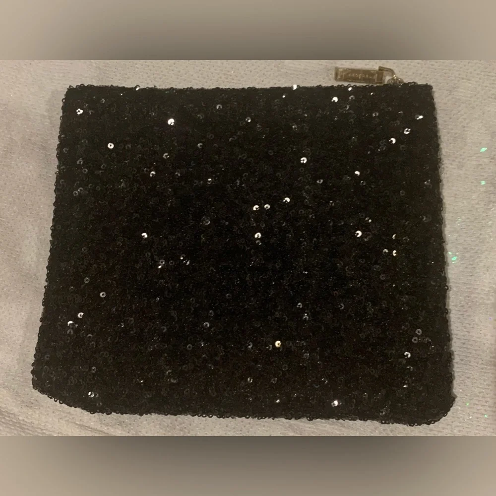 KESTREL Black Sequin Sparkling Make up bag NWOT